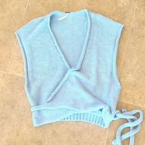 Free People Light Blue Wrap Sweater